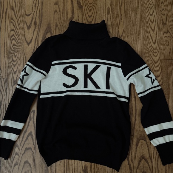 Perfect Moment Black and White Turtleneck Sweater - Picture 1 of 7